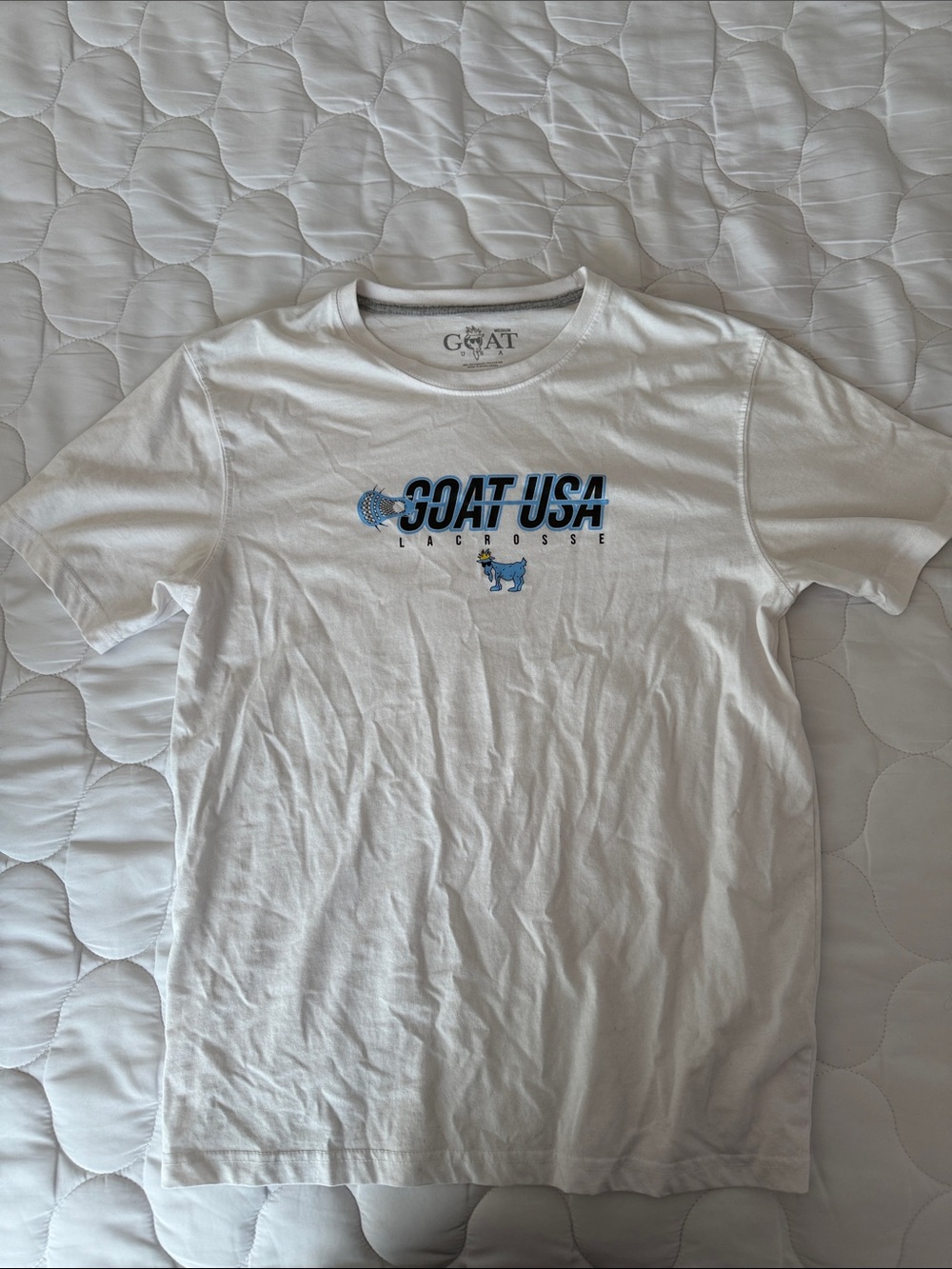 GOAT USA White Graphic Lacrosse T‑Shirt